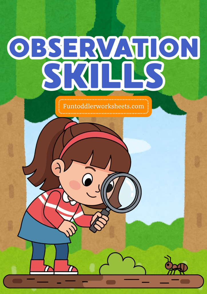 Observation skills worksheets for toddlers printable activity
