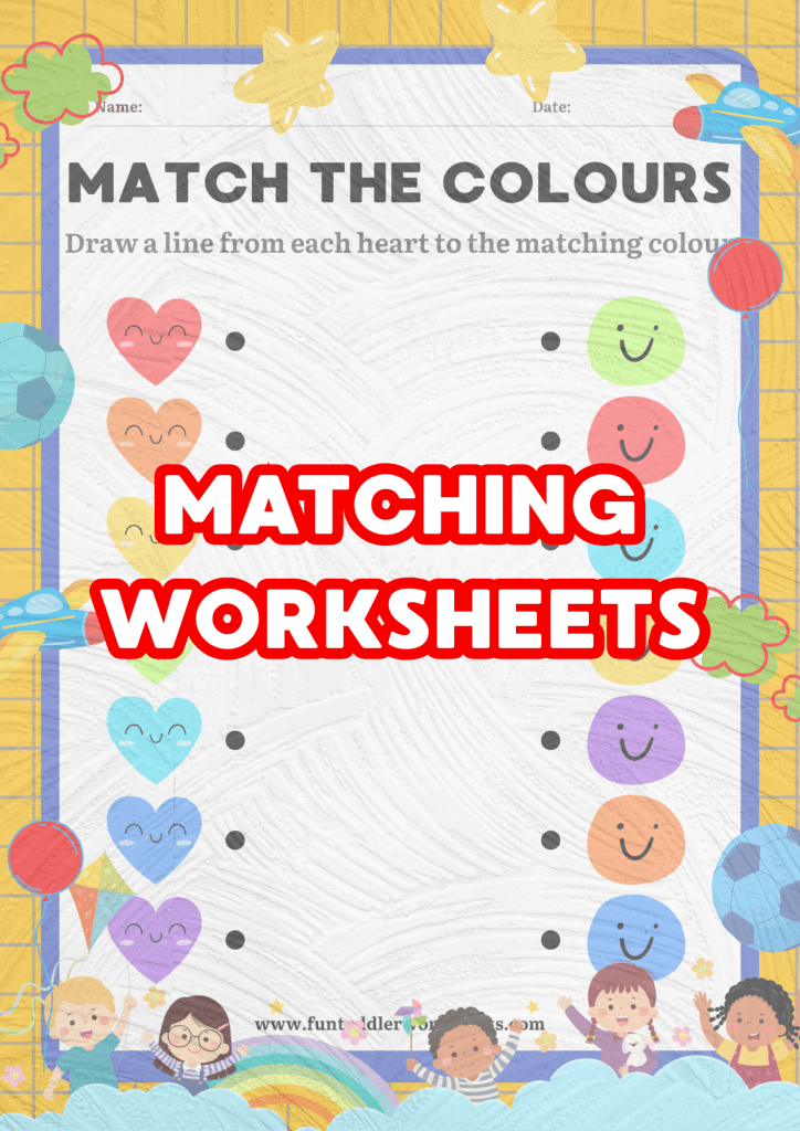 Matching worksheets for toddlers printable activity