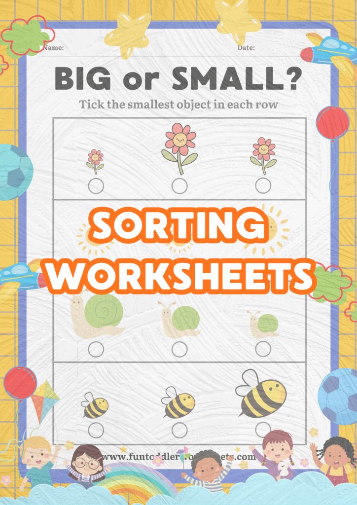 Sorting worksheets for toddlers printable activity